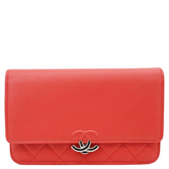 Chanel  Urban Companion Grained Calfskin Leather WOC Crossbody Bag Red - Picture 4 of 14